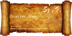 Szaller Irma névjegykártya