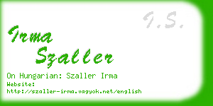 irma szaller business card